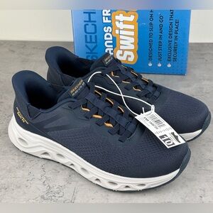 New! Mens Skechers Glide Step Hands Free Swift Fit Slip On Shoes. Size 10 Navy